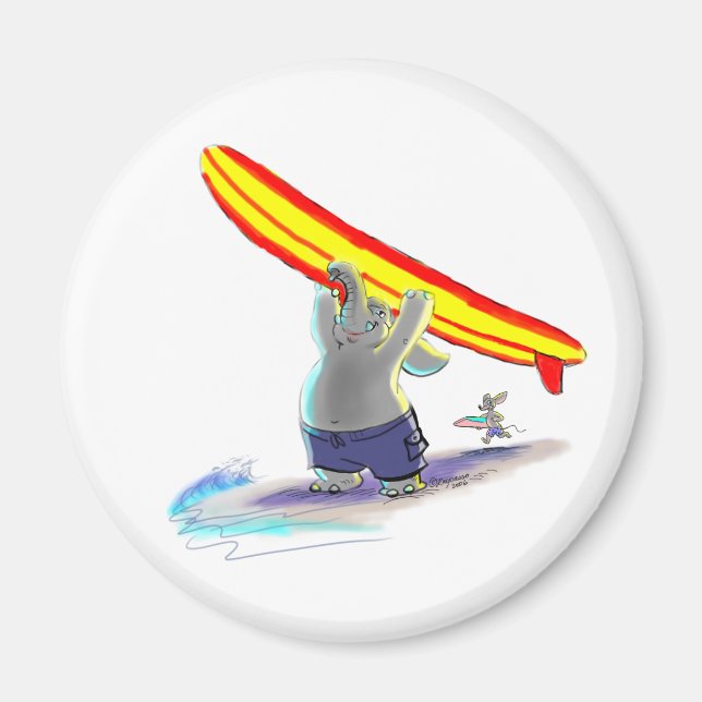 sUrFiNg eLePhAnt Magnet (Front)