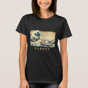 Surfing English Bulldog Kanagawa Wave Japanese Dog T-Shirt
