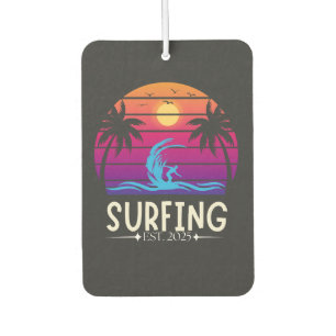 Surfing Est. 2025 Retro Vintage Vacay Mode Surf Car Air Freshener