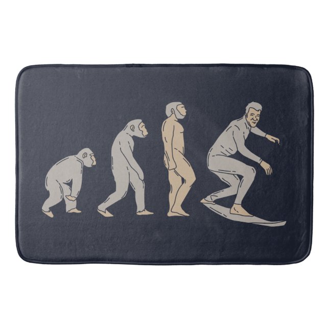 Surfing Evolution Surf Board Bath Mat (Front)