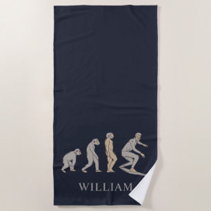 Surfing Evolution Surfboard Beach Sports Towel