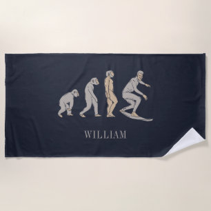 Surfing Evolution Surfboard Beach Sports Towel