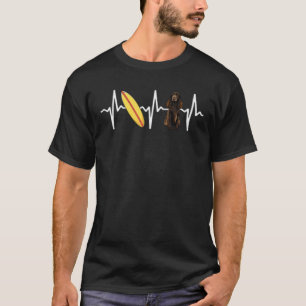 Surfing Field Spaniel Heartbeat Dog T-Shirt