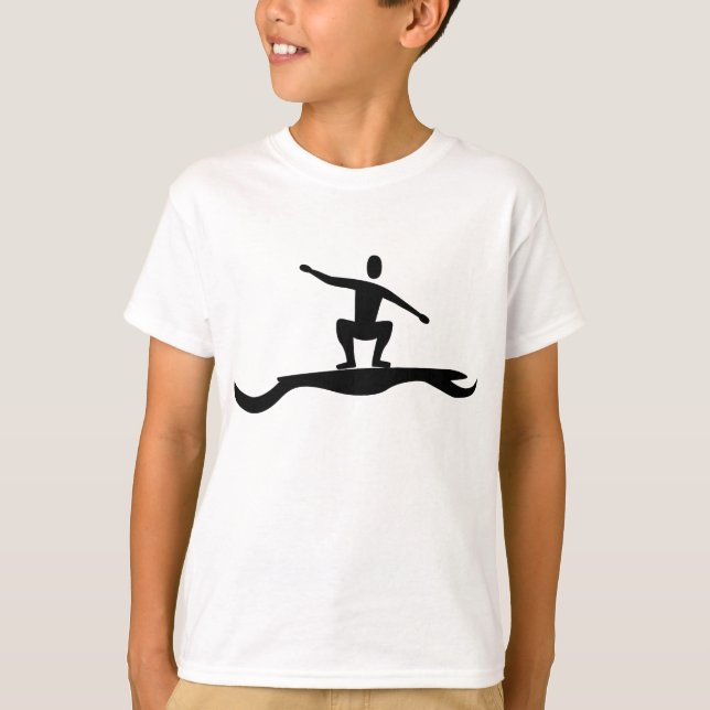 Surfing Figure - Black T-Shirt (Front)