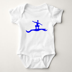 Surfing Figure - Blue Baby Bodysuit