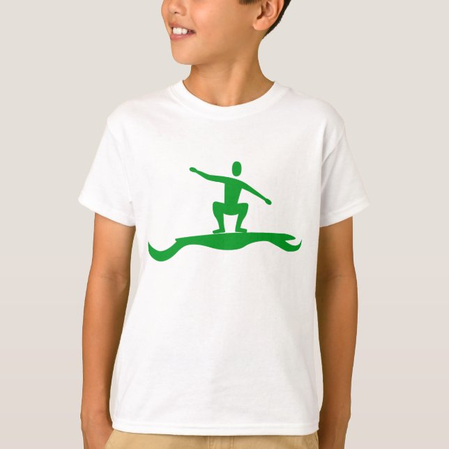 Surfing Figure - Grass Green T-Shirt (Front)