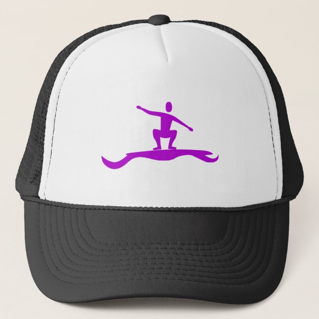 Surfing Figure - Purple Trucker Hat (Front)
