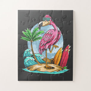 Surfing Flamingo Jigsaw Puzzle