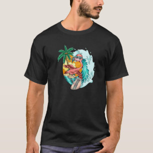 Surfing Flamingo Surfer Surfboarding The Waves T-Shirt