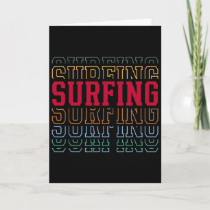 Surfing Funny Layered Text Surfer Coach Youth _1 Card