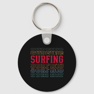 Surfing Funny Layered Text Surfer Coach Youth _1 Key Ring