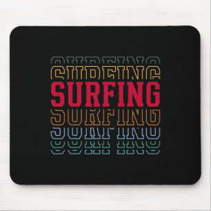 Surfing Funny Layered Text Surfer Coach Youth _1 Mouse Pad