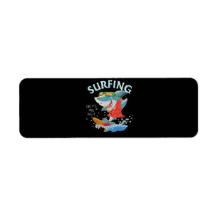 Surfing Gets Me Wet Funny Shark Gifts Return Address Label