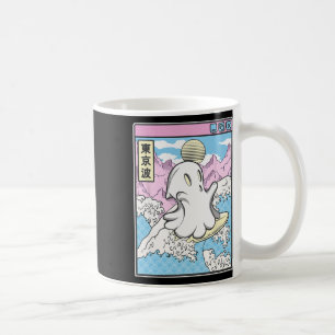 Surfing Ghost In Japanese Waves Anime Kawaii Vapor Coffee Mug