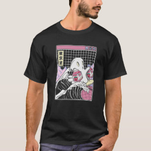 Surfing Ghost Strawberry Milk Cartons Anime Kawaii T-Shirt