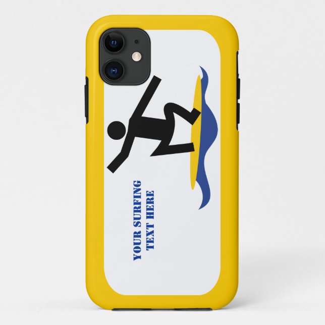 Surfing gifts, surfer on his surfboard custom Case-Mate iPhone case (Back)