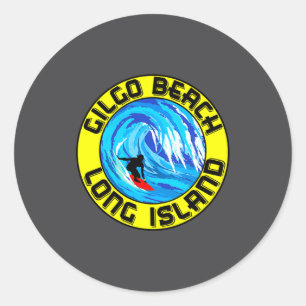 Surfing Gilgo Beach Long Island New York Surf Surf Classic Round Sticker