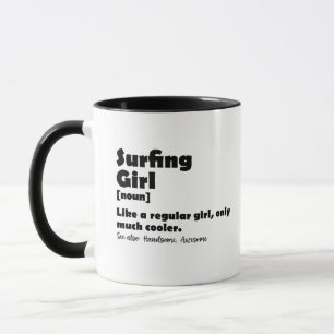 Surfing Girl Funny Definition Surfer Women Girls Mug