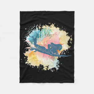 Surfing Girl Surfboard Water Sports Surf Surfer Wo Fleece Blanket