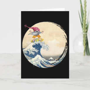 Surfing Gnome Riding Great Wave Off Kanagawa - Gno Card