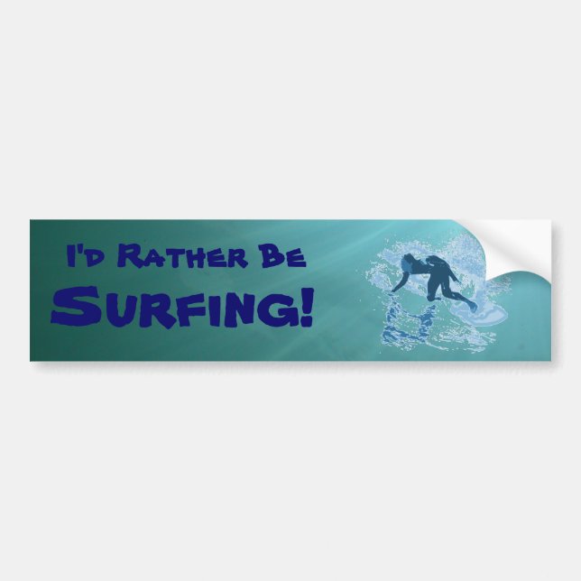 Surfing Graphic Bumper Sticker (Front)