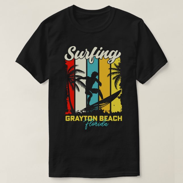 Surfing Grayton Beach Florida T-Shirt (Design Front)