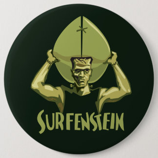 Surfing Halloween Frankenstein 6 Cm Round Badge