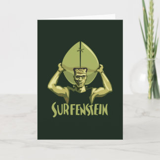 Surfing Halloween Frankenstein Card