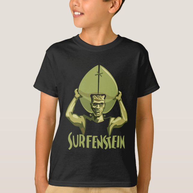 Surfing Halloween Frankenstein T-Shirt (Front)