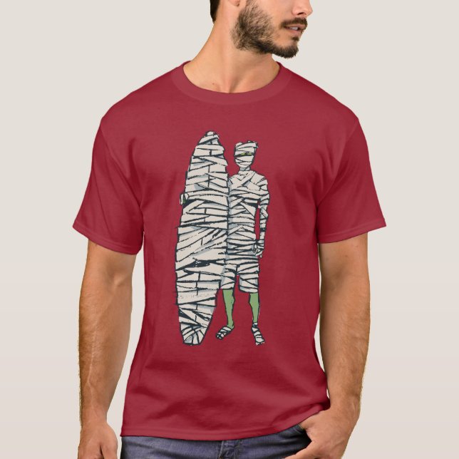 Surfing Halloween Mummy T-Shirt (Front)