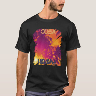 Surfing Havana Vacation Cuba Palm tree Beach Ocean T-Shirt