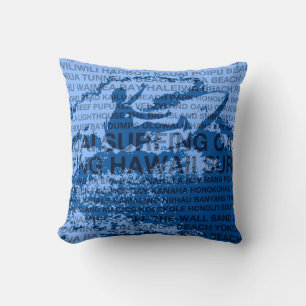 Surfing Hawaii Cutback Hawaiian Pillows