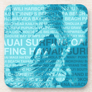 Surfing Hawaii Green Room Hawaiian Coasters