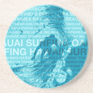 Surfing Hawaii Green Room Hawaiian Stone Coaster