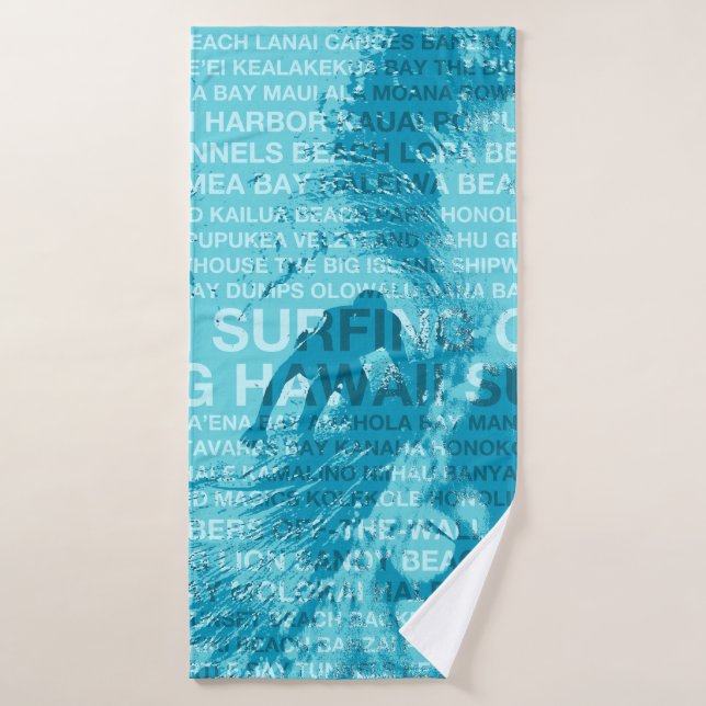 Surfing Hawaii Green Room Hawaiian Surfer - Teal Bath Towel Set (Bath Towel)