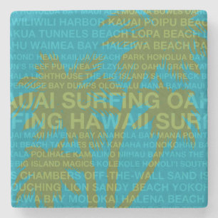 Surfing Hawaii Palm Trees Hawaiian TikiBar Coaster