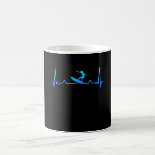 Surfing Heartbeat Surf Gift Surfer Mum Coffee Mug