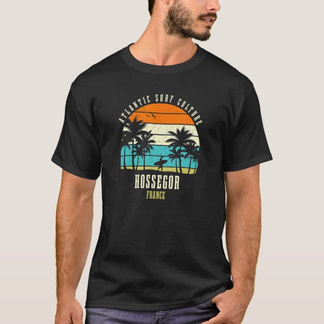 Surfing Hossegor France Atlantic Surf Culture T-Shirt (Front)