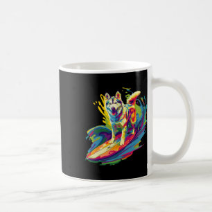 Surfing Husky Coffee Mug