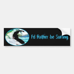Surfing in Curling Wave Bumper Sticker