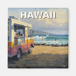 Surfing in Hawaii Food Truck Magnet