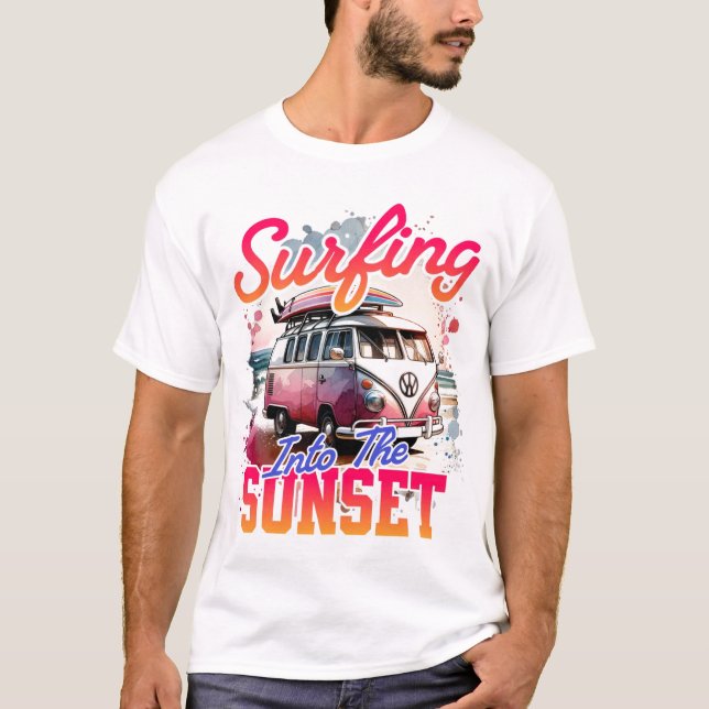 Surfing Into The Sunset T-Shirt (Front)