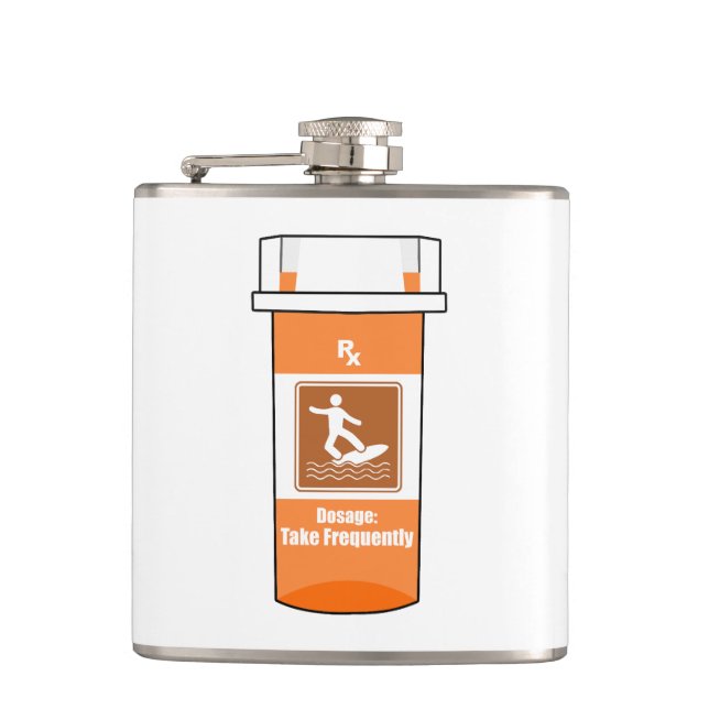 Surfing Is My Drug Hip Flask (Front)