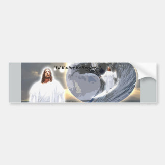 Surfing Jesus Bumpersticker Bumper Sticker
