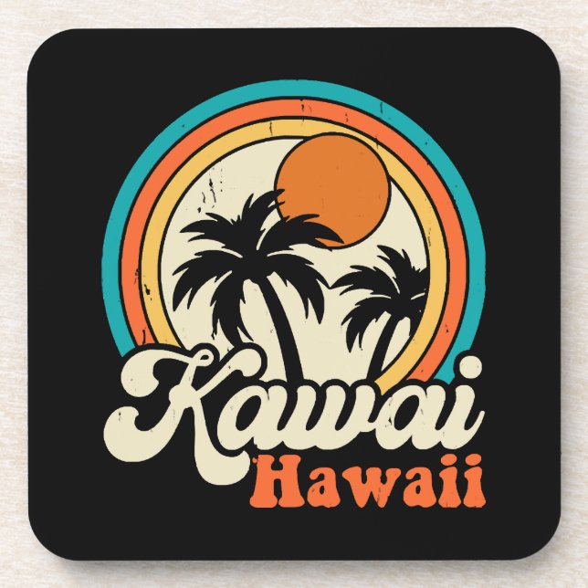 Surfing Kawaii Hawaii Coaster (Front)