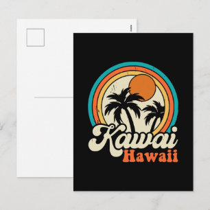 Surfing Kawaii Hawaii Holiday Postcard