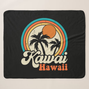Surfing Kawaii Hawaii Sherpa Blanket