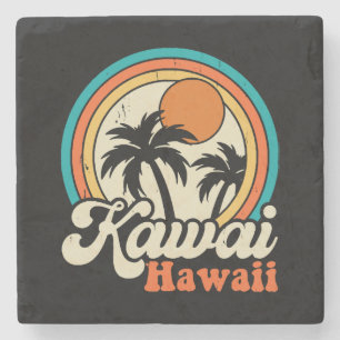 Surfing Kawaii Hawaii Stone Coaster
