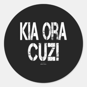 Surfing Kia Ora Cuz! Paddleboarding Sup Lover New Classic Round Sticker