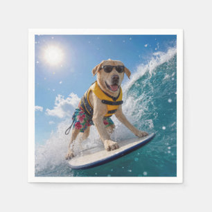 Surfing Labrador Retriever Napkin